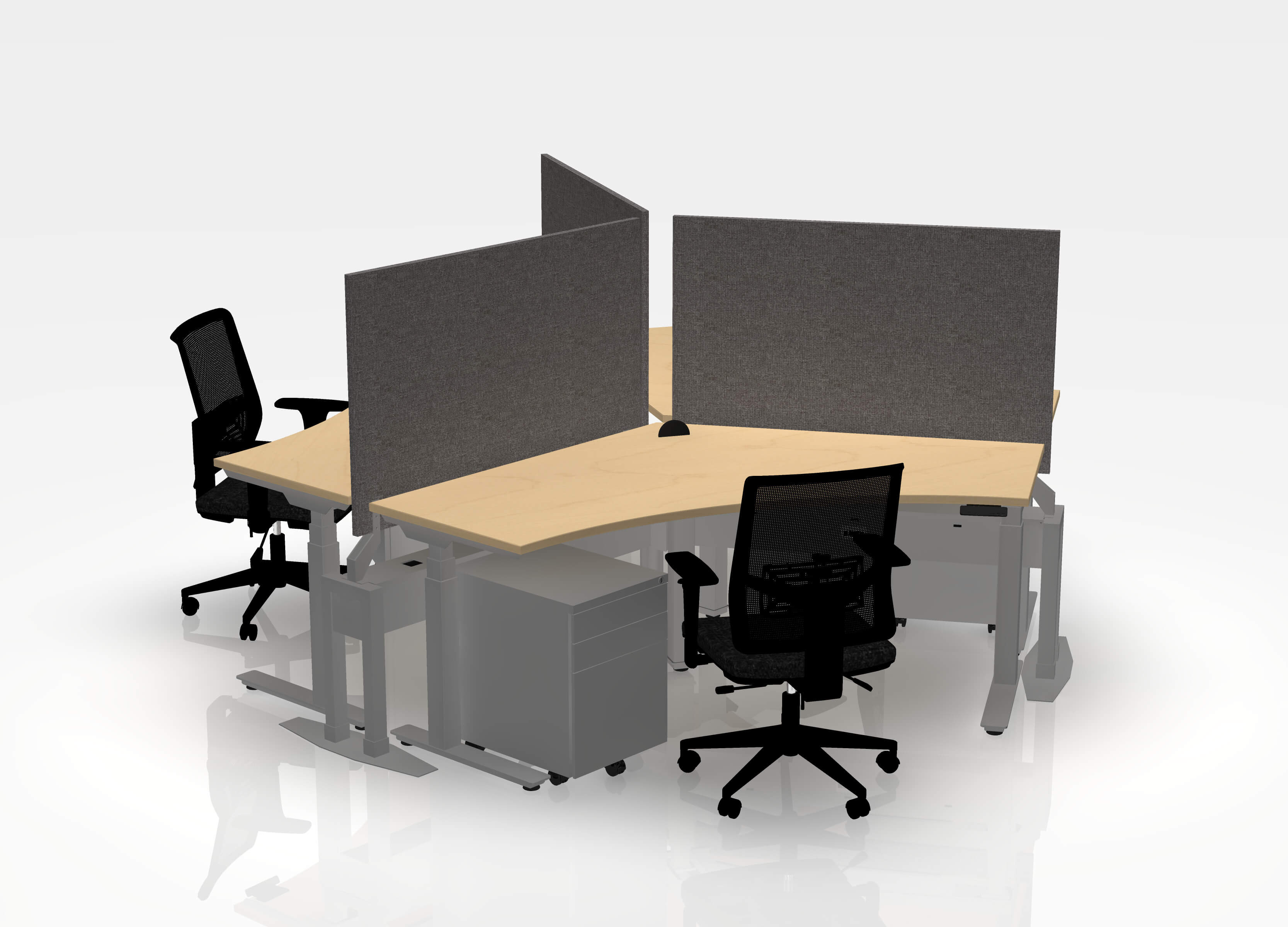 120 Think Pod Desk Bundle (sit to stand) - Pod of 3 - Image 15