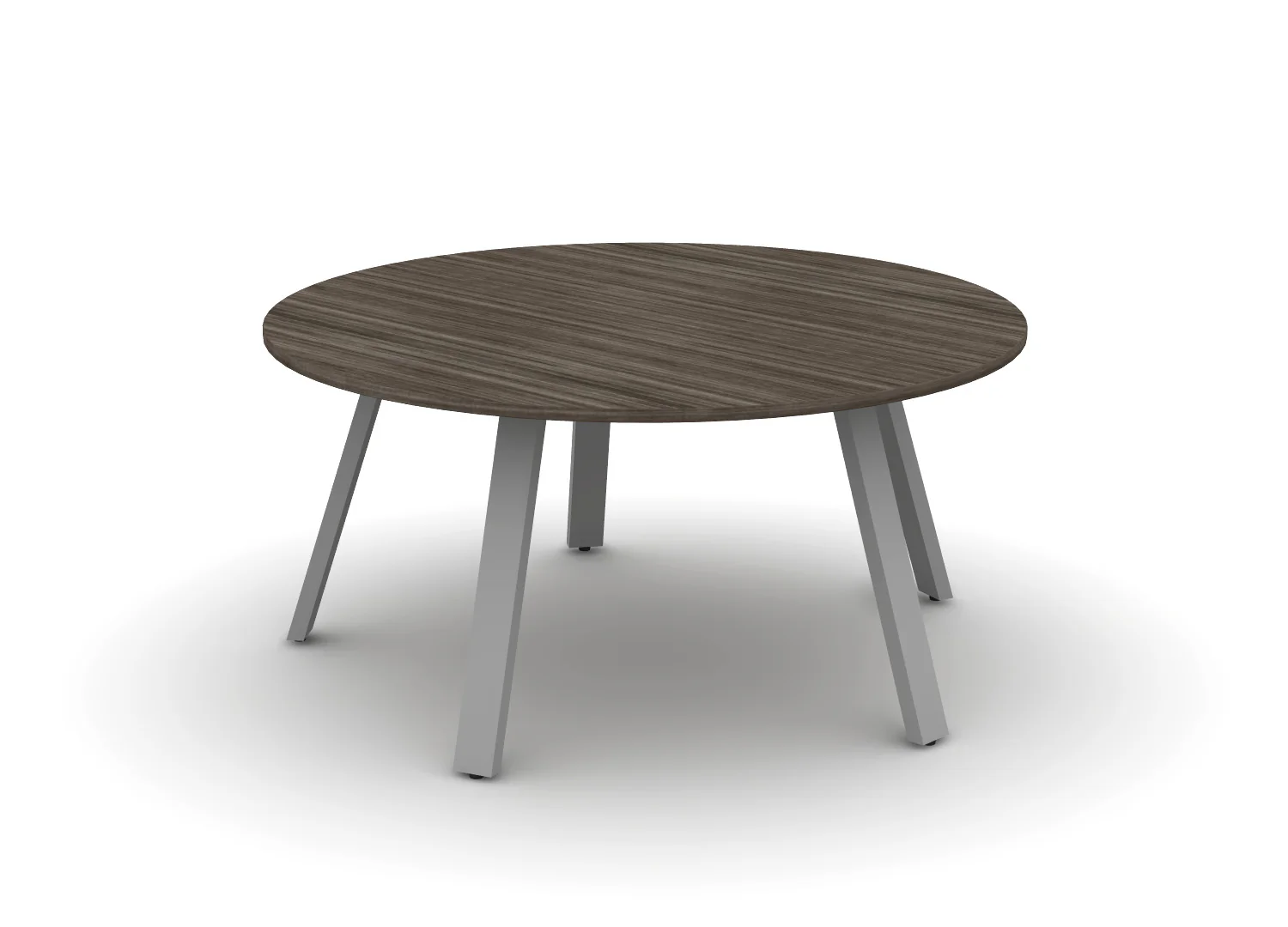 60" Round Angled-Leg Table - Shadow Elm + Electric White - Image 6