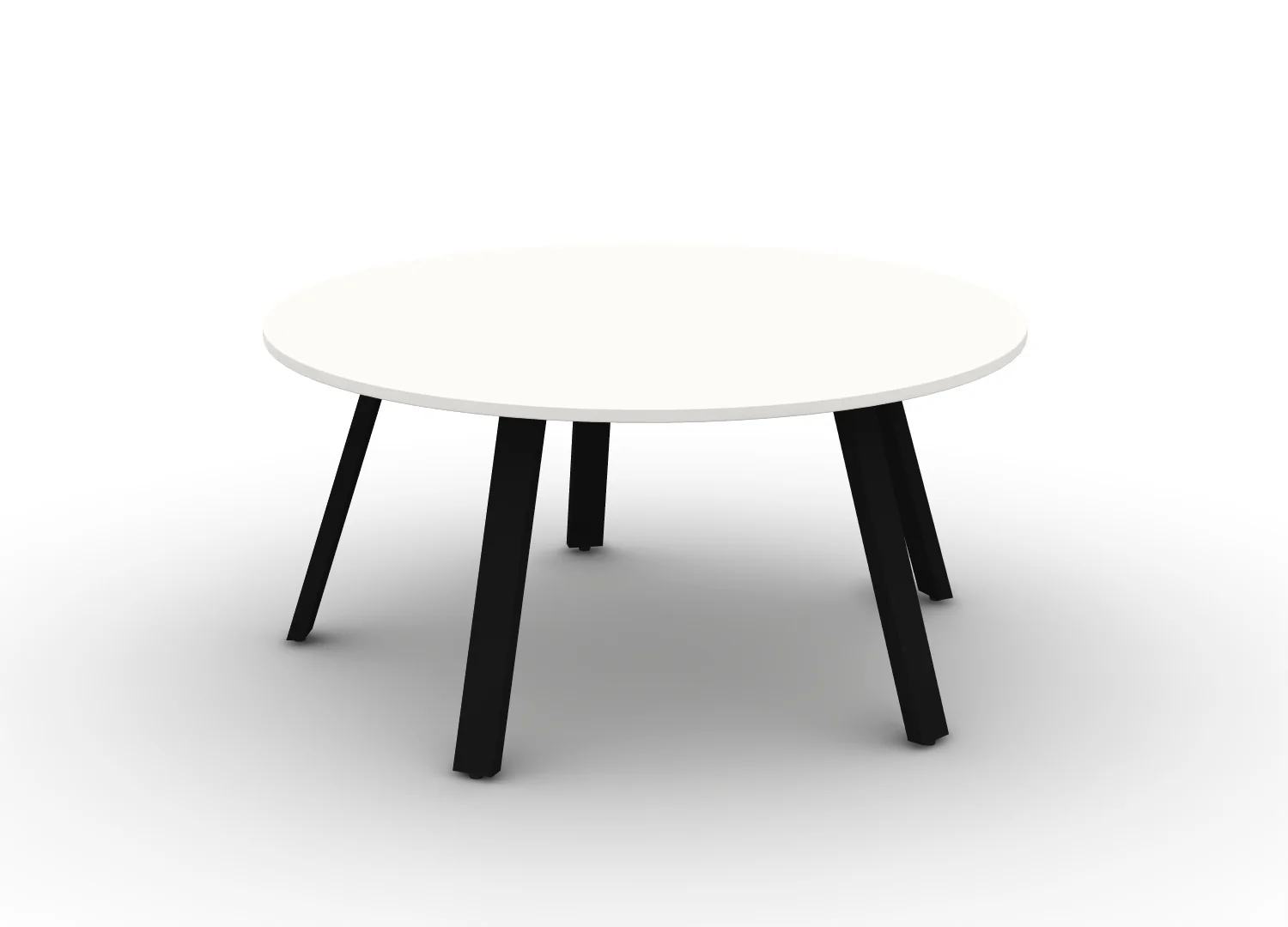 60" Round Angled-Leg Table - Shadow Elm + Electric White - Image 8